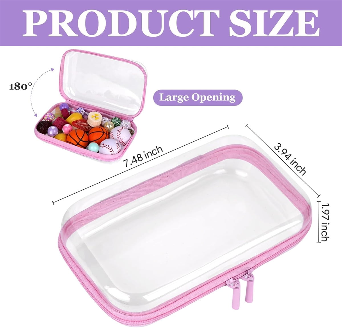 Clear Hard Shell Zipper Case Tutuviw 3 Pcs Plastic Clear Storage Zipper Case Transparent Waterproof Hard Pouches Hard Sided Pencil Case Clear Zipper Toys Puzzles Organizer Bin (4 Colors, S)