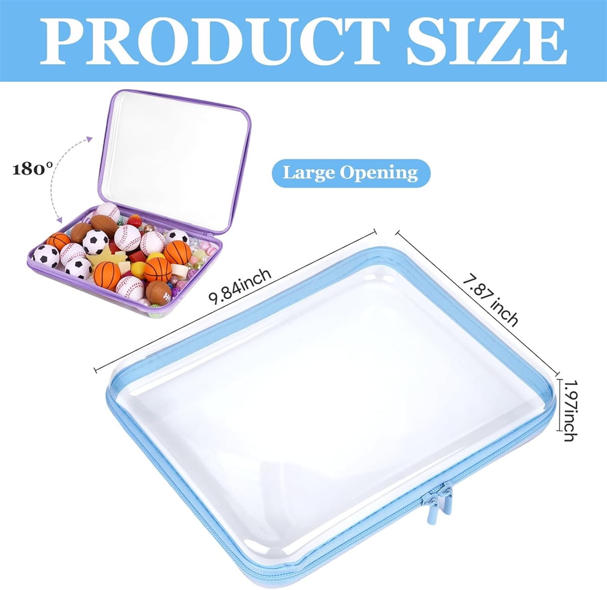 Clear Hard Shell Zipper Case Tutuviw 3 Pcs Plastic Clear Storage Zipper Case Transparent Waterproof Hard Pouches Hard Sided Pencil Case Clear Zipper Toys Puzzles Organizer Bin (4 Colors, S)
