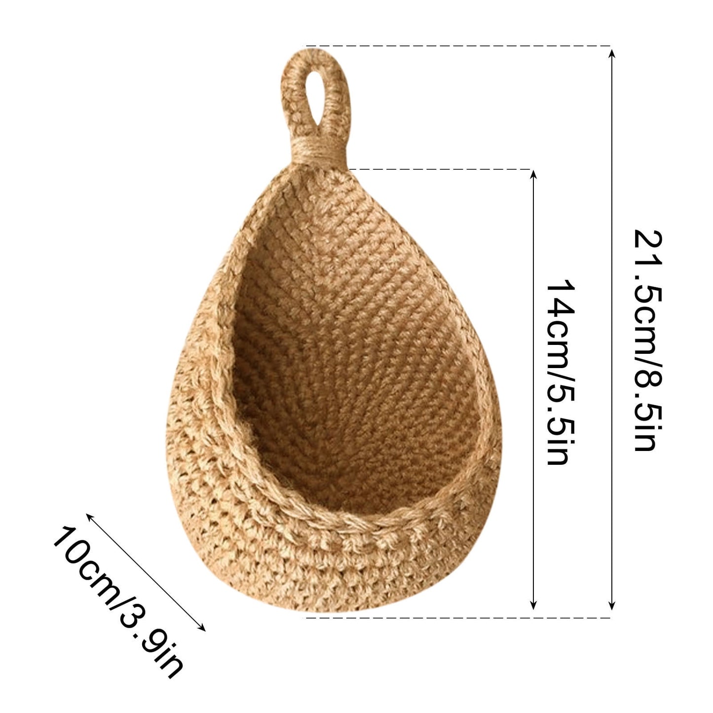 Hanging Wall Basket, Teardrop Hanging Baskets with Hanging Ring for Home Indoor Decoration, Hanging Plant Pot Holder, Vegetable Fruit Storage Baskets for Kitchen Wall Restaurant Balcony Garden A