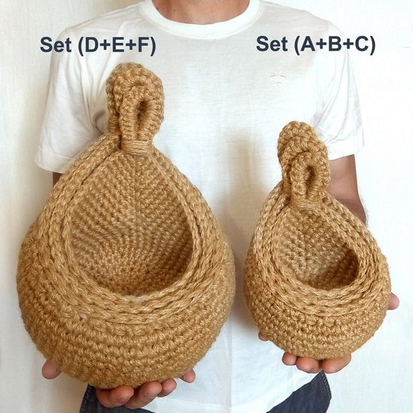 Hanging Wall Basket, Teardrop Hanging Baskets with Hanging Ring for Home Indoor Decoration, Hanging Plant Pot Holder, Vegetable Fruit Storage Baskets for Kitchen Wall Restaurant Balcony Garden C