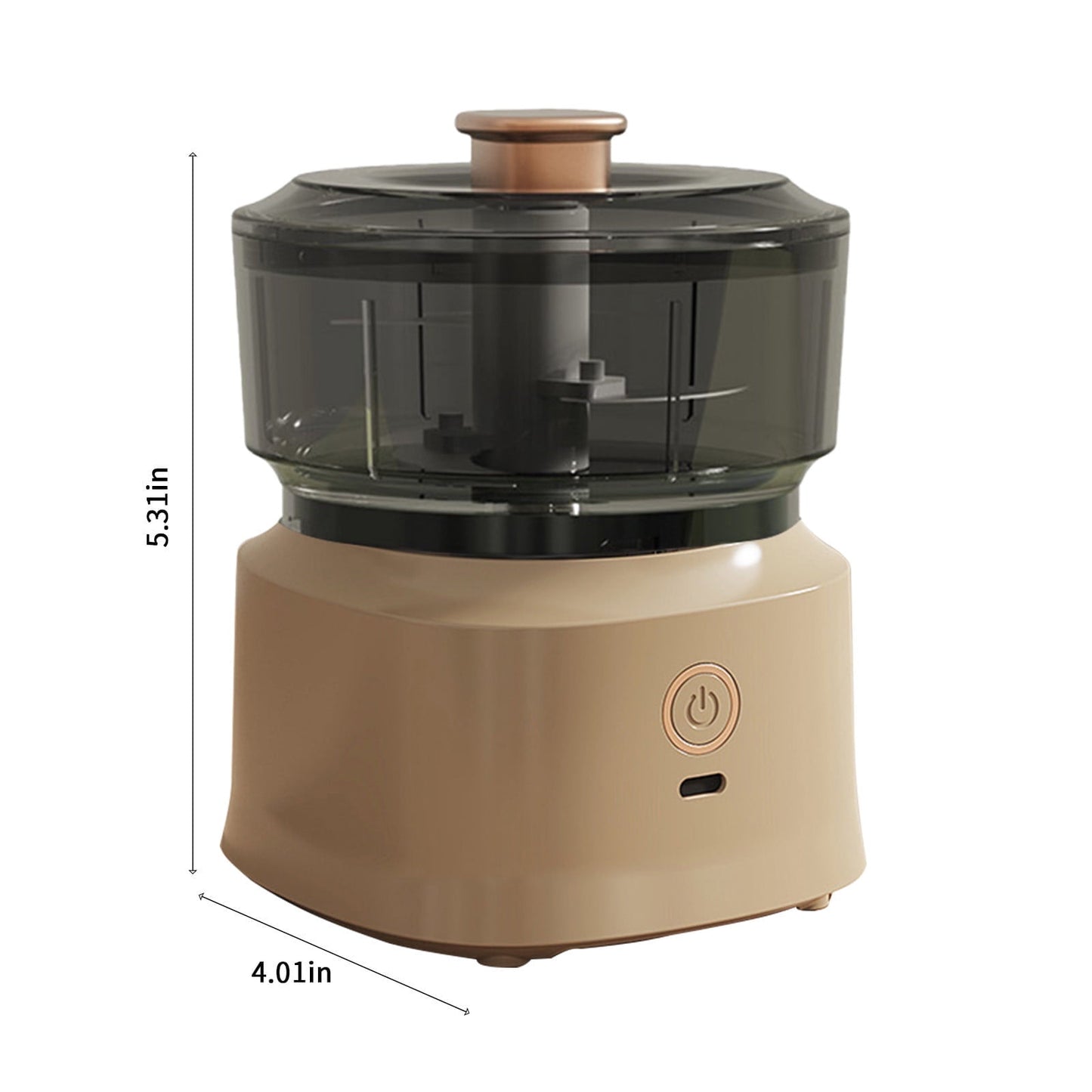 Food Processor, 350ML Electric Food Chopper with Stainless Steel Blade and USB Rechargeable, Mini Chopper, Garlic Chopper, Vegetable Masher, for Onions Meat Spices White