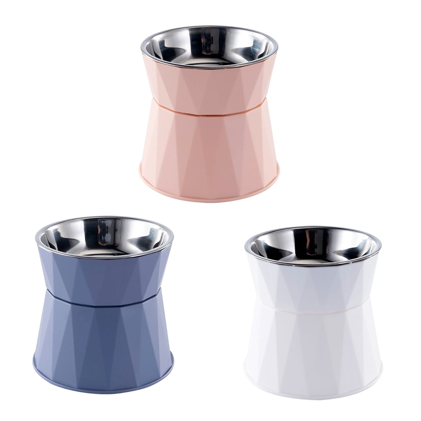 Dog Bowl Raised Cat Food Water Bowls with Detachable Elevated Stand Pet Stainless Steel Feeder Bowl No-Spill Anti Slip Blue