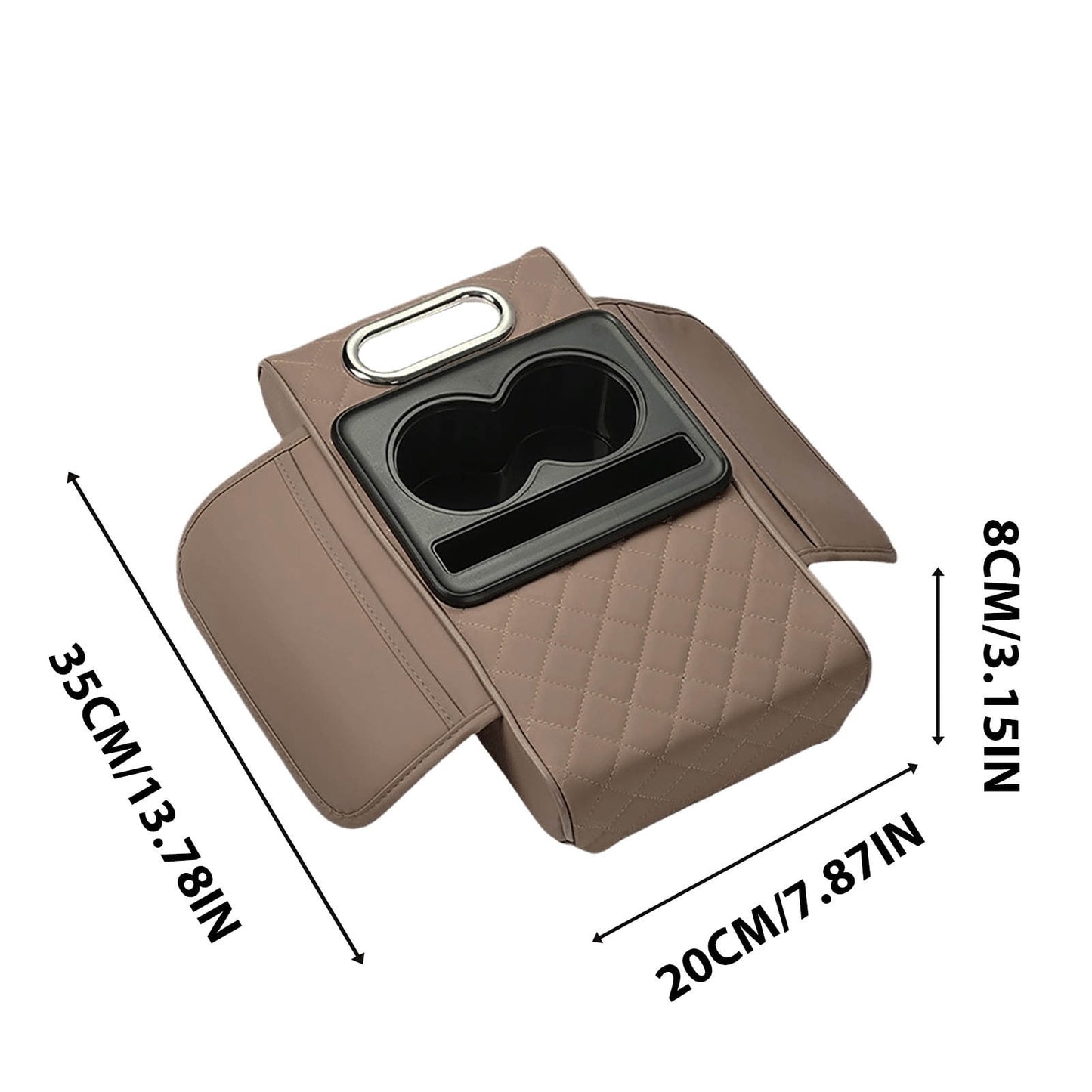 Car Center Console Armrest Pillow, Memory Foam Auto Armrest Box Cover with Cup Holder and Phone Holder, Waterproof Leather Arm Rest Protector Cushion, Car Tissue Box, Interior Car Accessories Coffee