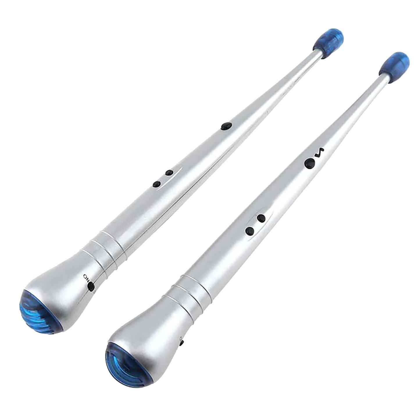 1 Pair Electronic Drumsticks, Adjustable Sensitivity Intelligent Electric Light Up Drumsticks, Electronic Air Drum Sticks, Rock Beat Drum Stick, Percussion Instrument Tool Silver