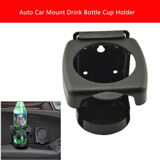 Fold-Up Drink Holder, Folding Automotive Cup Holders, Universal Car VAN Folding Cup Drink Holders, Beverage Stand Rack, Vehicle Marine RV Cup Rack, for Car Truck Boat Van Black
