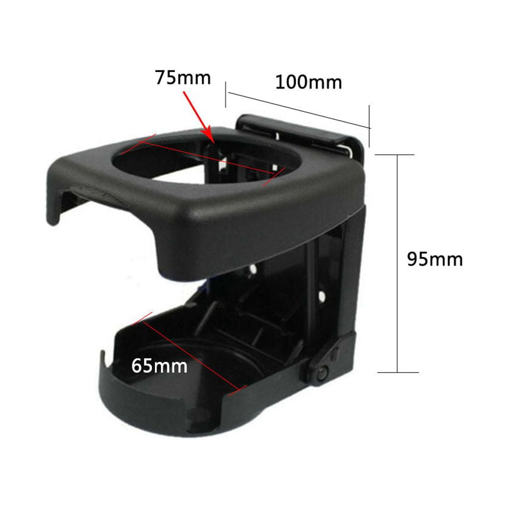 Fold-Up Drink Holder, Folding Automotive Cup Holders, Universal Car VAN Folding Cup Drink Holders, Beverage Stand Rack, Vehicle Marine RV Cup Rack, for Car Truck Boat Van Black