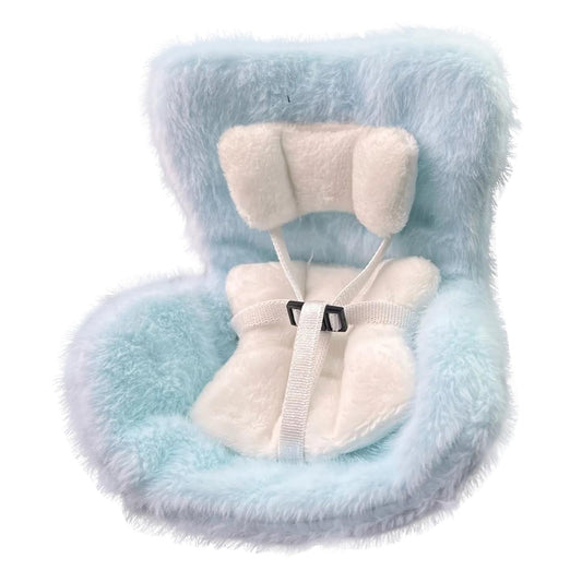 Doll Car Seat for Dolls with Air Vent Clip and Desktop Stand, Car Seat for Dolls Soft Furry Cushion, Cute and Functional Car Ornament, for Doll Fans, Collectors Green