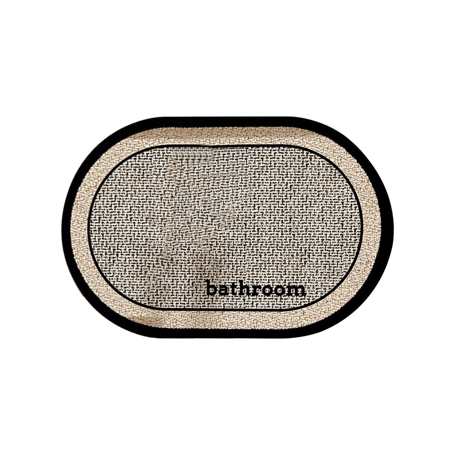 Thin Bath Mat, Super Absorbent Quick Dry Thin Bathroom Rugs, Elliptical Bath Antis-skids Mat, Fit Under Door, Non Slip Rubber Backed Mat, Washable Bathroom Floor Mats Black
