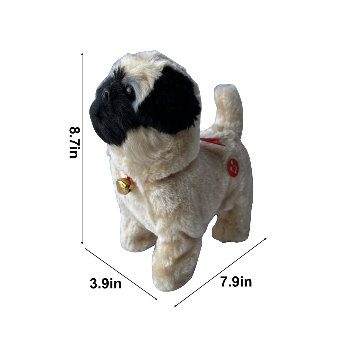 Simulation Dog Toy, Lifelike Stuffed Interactive Pet Toy, Stuffed Animals Electronic Puppy with Sound & Movable Limbs, for Birthday Party Holiday Gift Home Decor Beige