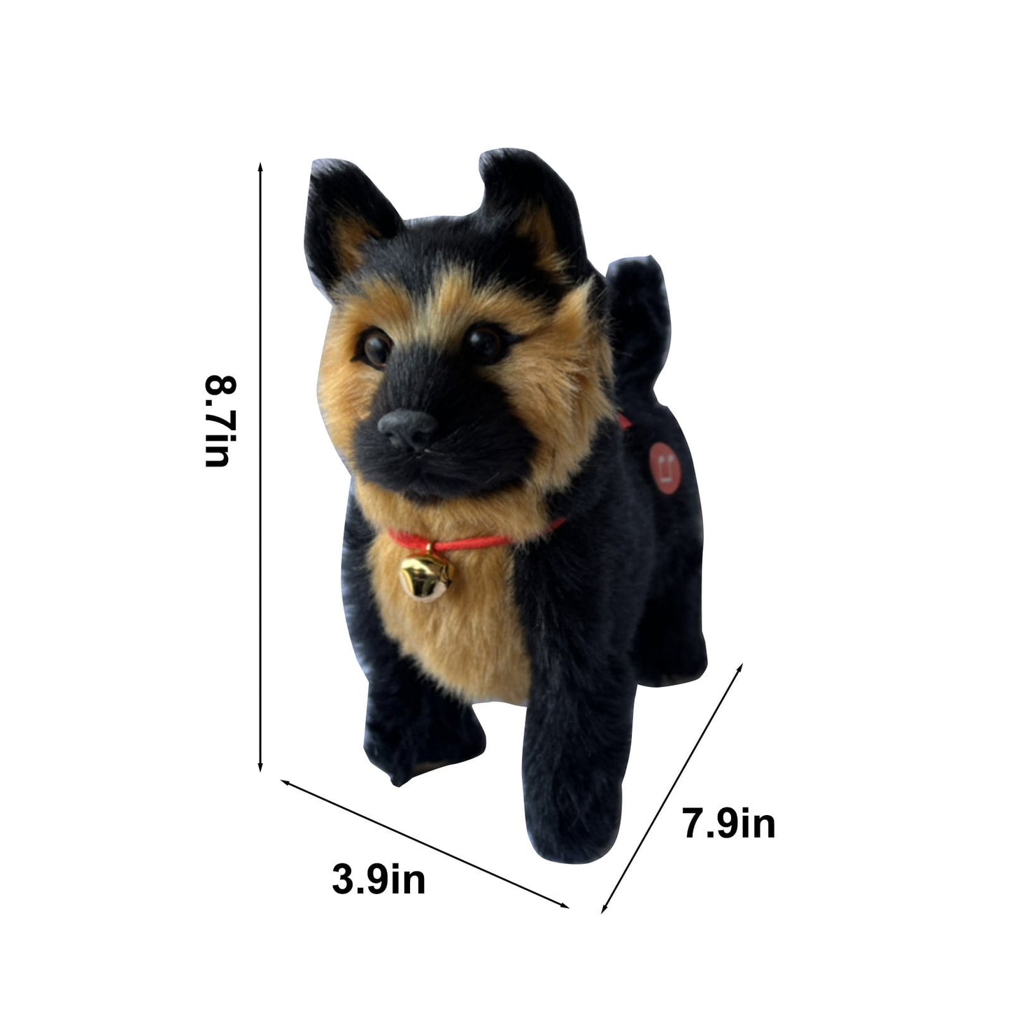 Simulation Dog Toy, Lifelike Stuffed Interactive Pet Toy, Stuffed Animals Electronic Puppy with Sound & Movable Limbs, for Birthday Party Holiday Gift Home Decor Black