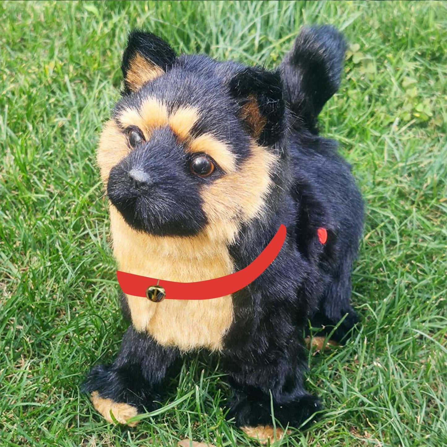 Simulation Dog Toy, Lifelike Stuffed Interactive Pet Toy, Stuffed Animals Electronic Puppy with Sound & Movable Limbs, for Birthday Party Holiday Gift Home Decor Black