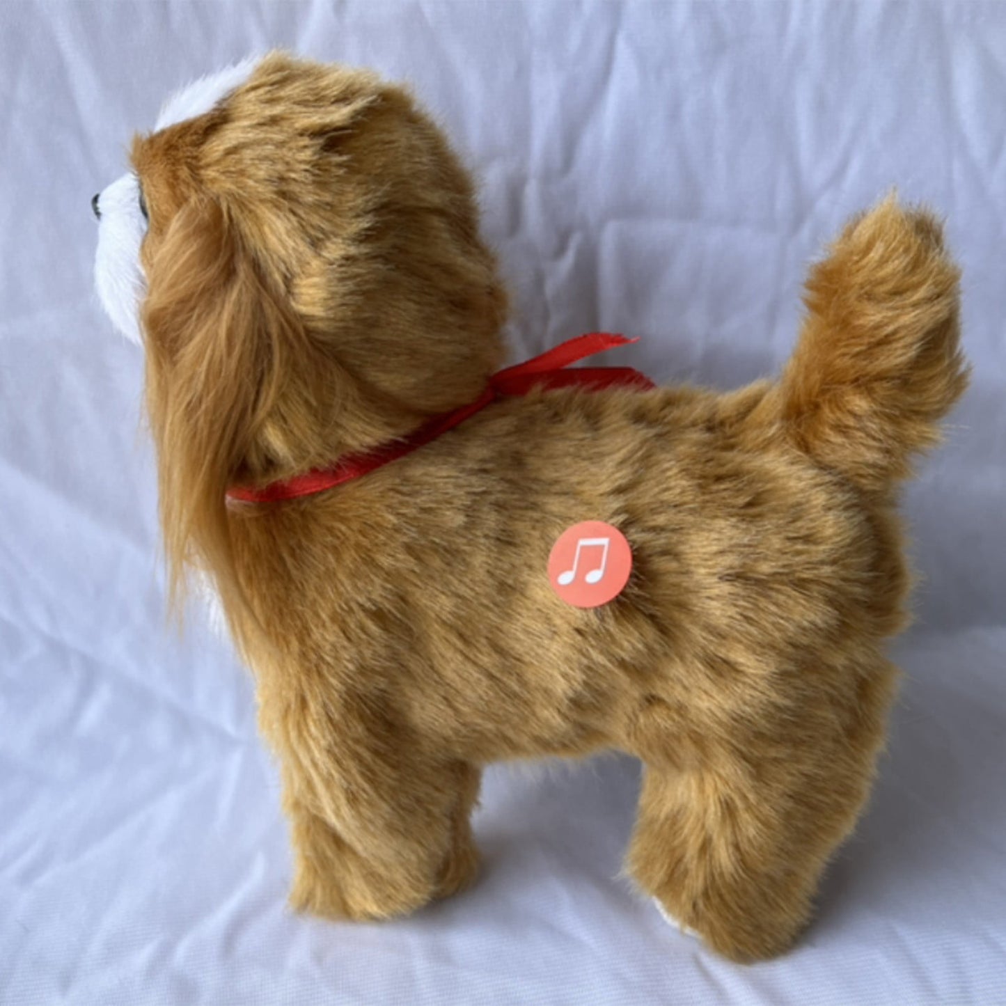 Simulation Dog Toy, Lifelike Stuffed Interactive Pet Toy, Stuffed Animals Electronic Puppy with Sound & Movable Limbs, for Birthday Party Holiday Gift Home Decor Brown