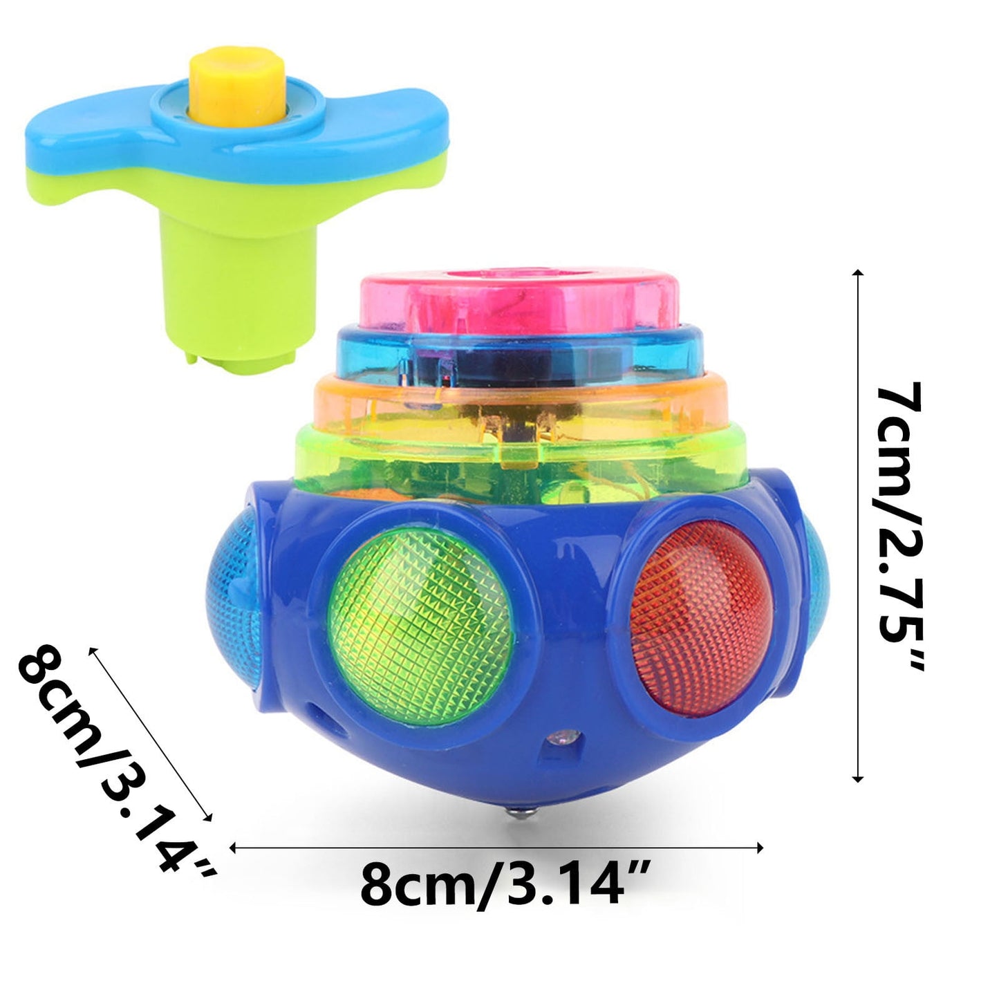 Light Up Spinning Tops Toys, LED Light Up Flashing Music Spinning Tops, Electrical Flashing Tops for Party Birthday Holiday Gift Blue