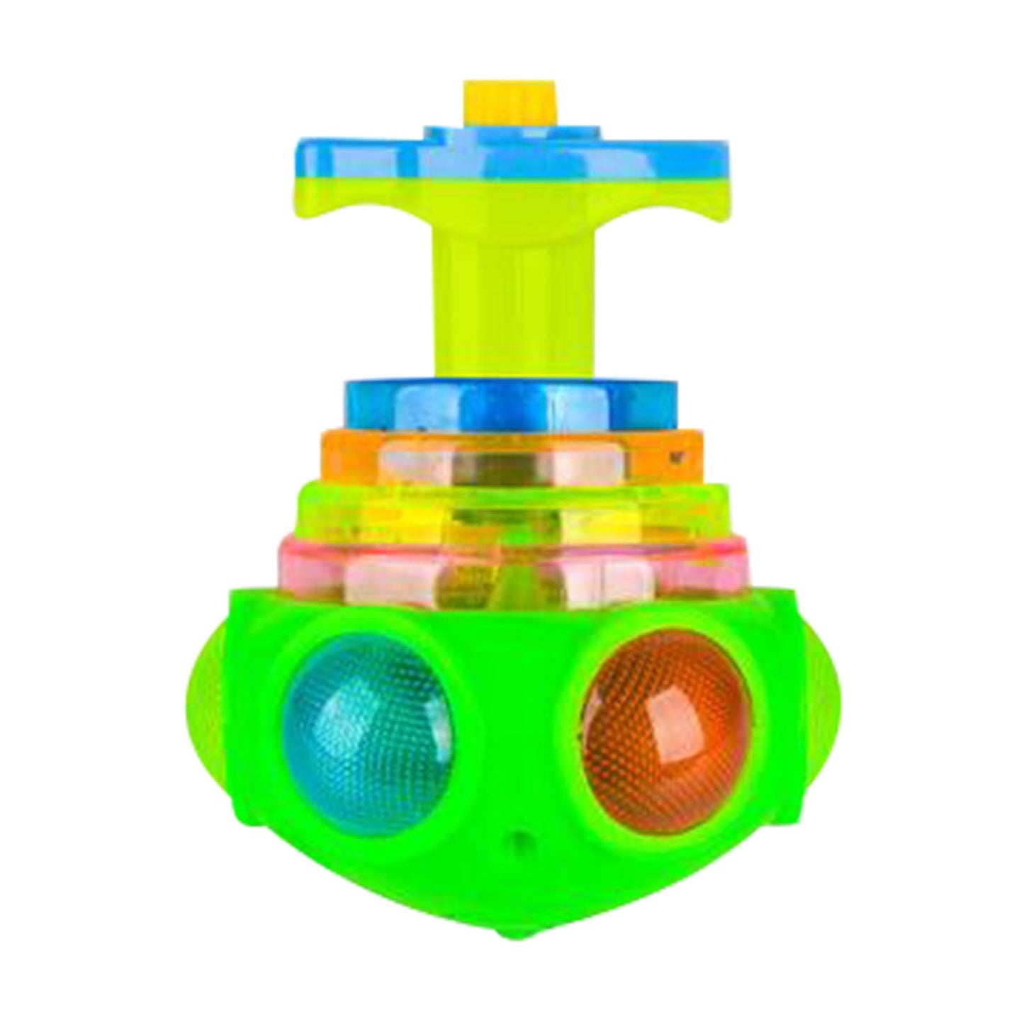 Light Up Spinning Tops Toys, LED Light Up Flashing Music Spinning Tops, Electrical Flashing Tops for Party Birthday Holiday Gift Green