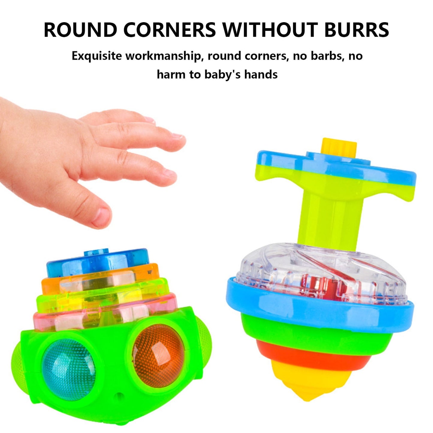Light Up Spinning Tops Toys, LED Light Up Flashing Music Spinning Tops, Electrical Flashing Tops for Party Birthday Holiday Gift Red