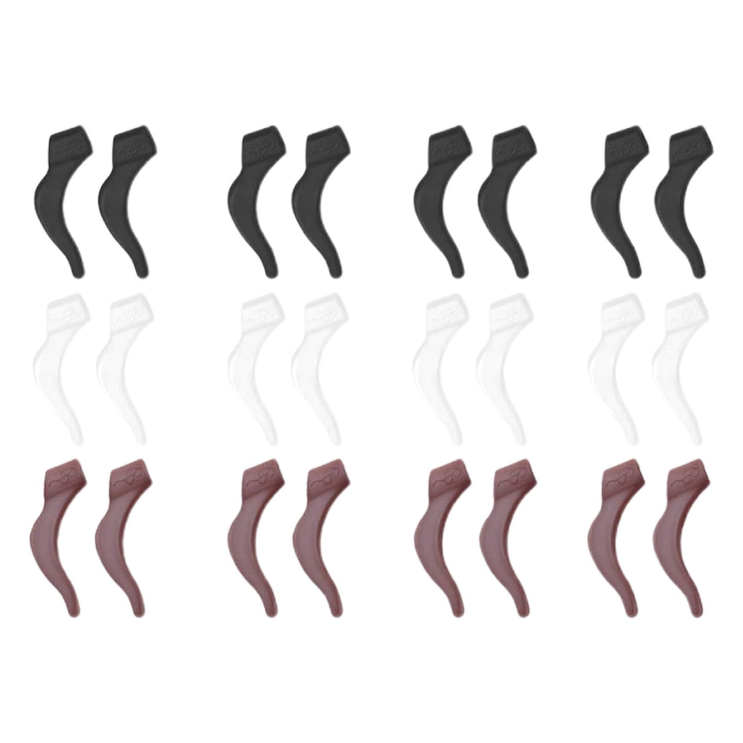 24Pcs Silicone Slip Ear Hook,Eyeglass Retainer,Anti Slip Ear Grips Hook,Comfortable and Durable Glasses Accessories for Sports,Reading,Outdoor Activities,and Daily Use,A B