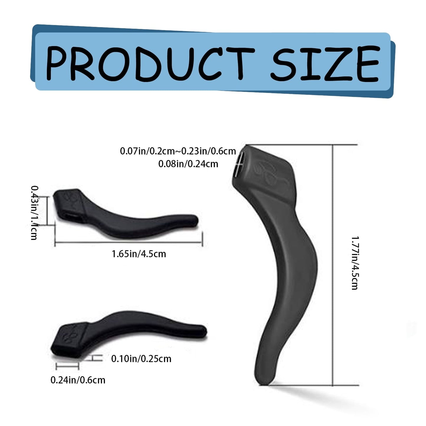 24Pcs Silicone Slip Ear Hook,Eyeglass Retainer,Anti Slip Ear Grips Hook,Comfortable and Durable Glasses Accessories for Sports,Reading,Outdoor Activities,and Daily Use,A B