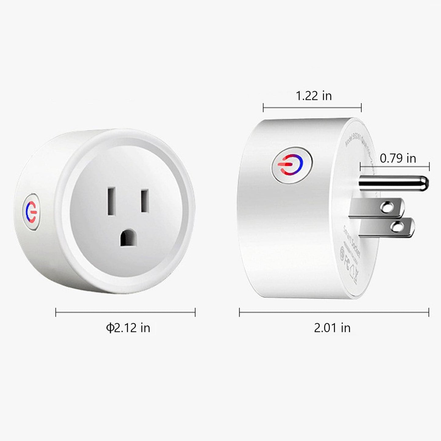 Smart Plug, WiFi Smart Plugs, Smart Outlet Timer with APP Remote Control, 2.4GHz Wi-Fi Only,Voice Control, No Hub Required, Timer and Schedule Function White
