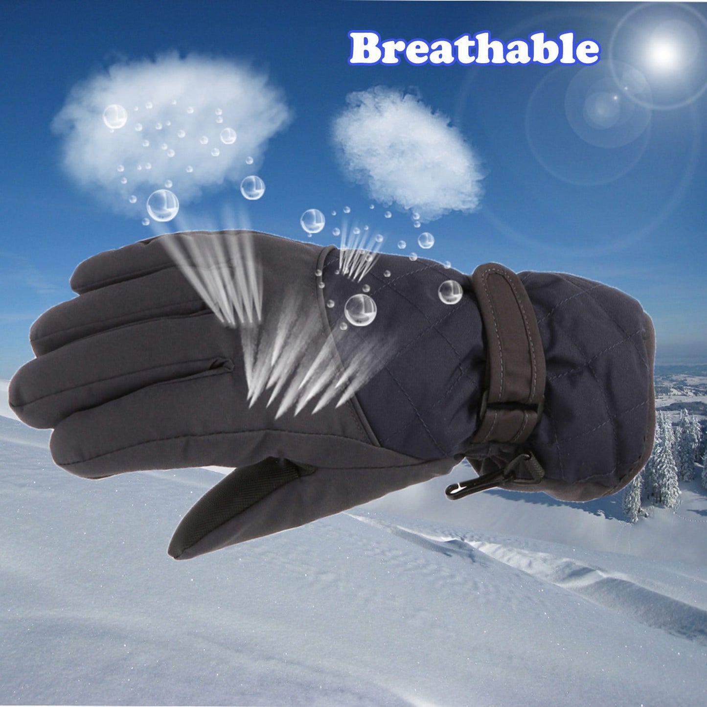 GXWEA 2T Gloves Kids Waterproof Gloves Kids Gloves Winter Gloves Thick Gloves Stretchy Warm Gloves Boys Girls 6-11 Year 10-16 Year AHA2 kids snow gloves Black