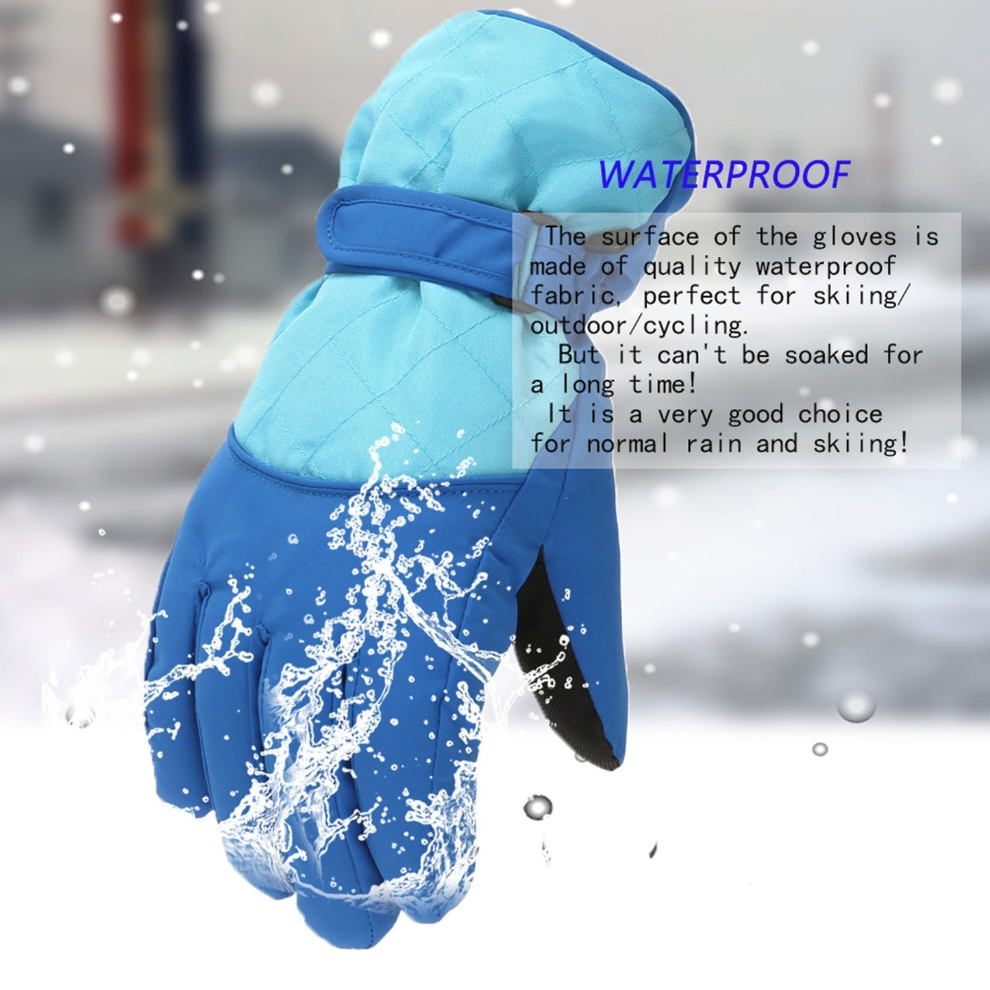 GXWEA 2T Gloves Kids Waterproof Gloves Kids Gloves Winter Gloves Thick Gloves Stretchy Warm Gloves Boys Girls 6-11 Year 10-16 Year AHA2 kids snow gloves Blue