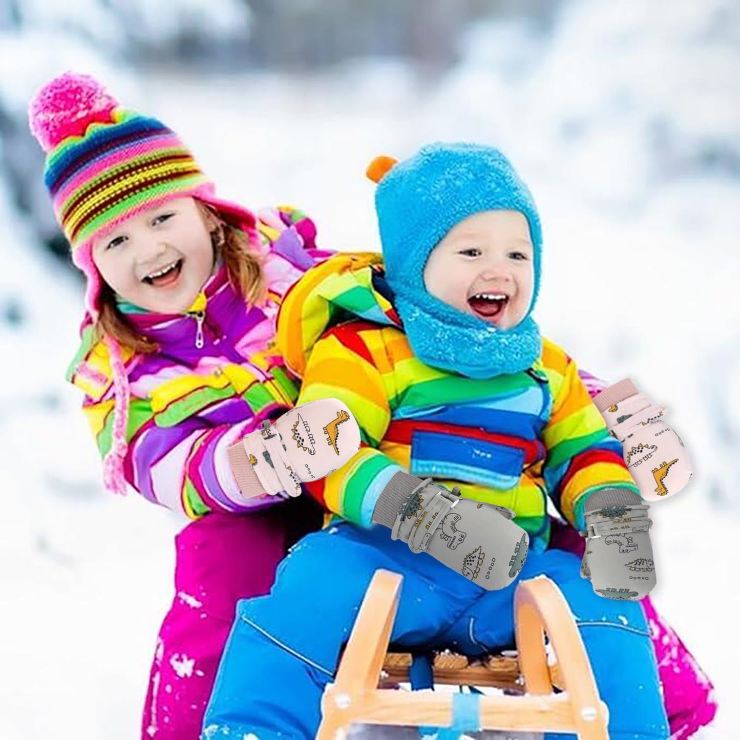 GXWEA 2T Gloves Kids Waterproof Gloves Kids Gloves Winter Gloves Thick Gloves Stretchy Warm Gloves Boys Girls 6-11 Year 2-4 Years AHA5 kids snow gloves Pink