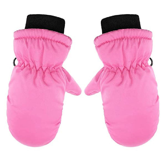 GXWEA 2T Gloves Kids Waterproof Gloves Kids Gloves Winter Gloves Thick Gloves Stretchy Warm Gloves Boys Girls 6-11 Year One Size Pink