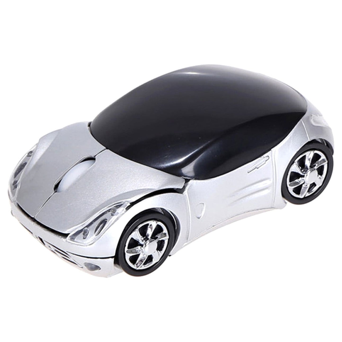 2.4G Wireless Mouse, Cute Car Mouse, 2.4G Wireless (10m Range) and USB Plug and Play, 1200DPI Optical Tracking, for PC Computer Laptop Tablet, with LED Light Yellow