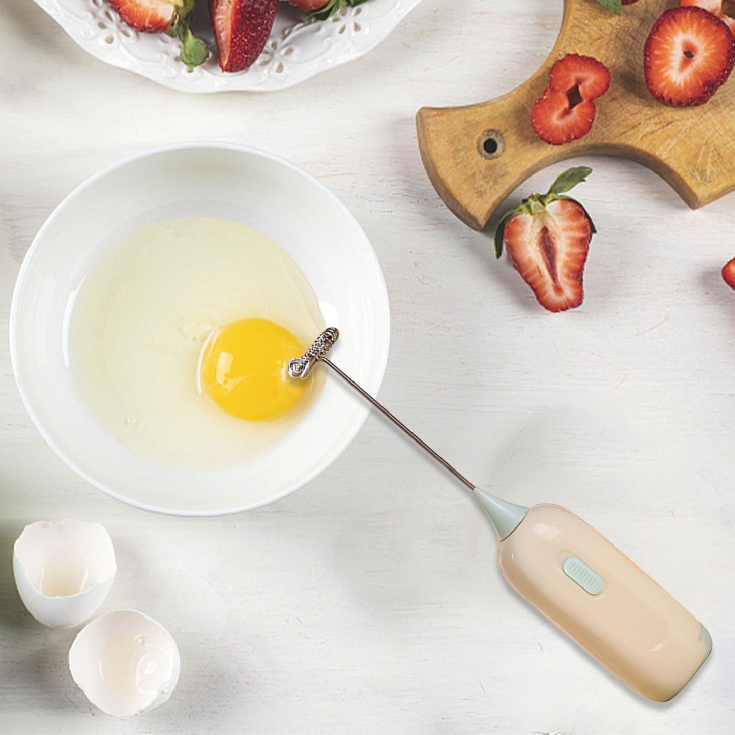 Handheld Stirrer, Electrical Stainless Steel Battery Operated Coffee Stirrer, Milk Frother Coffee Egg Mixers for Crafts Tumbler, DIY Making A