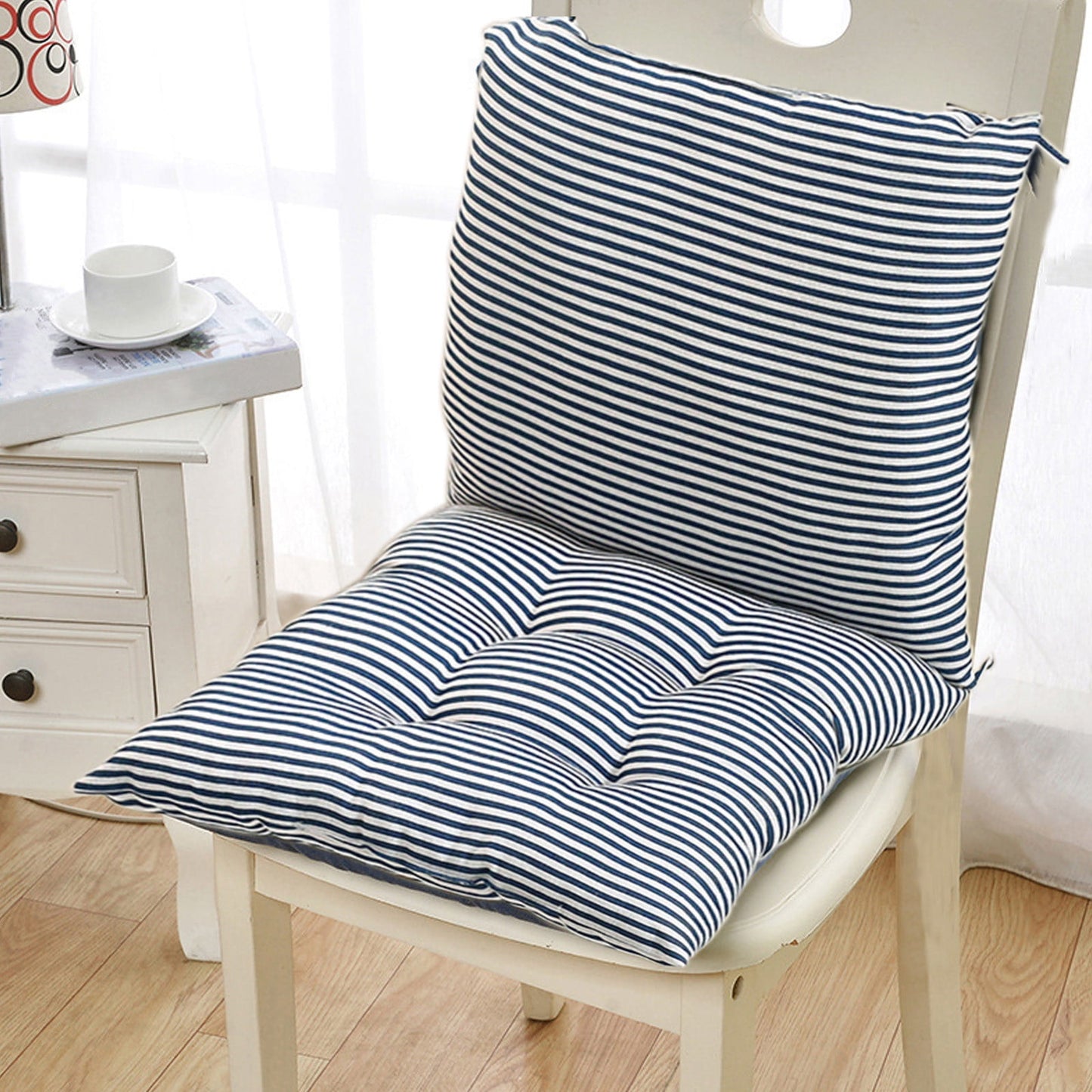 High Back Chair Cushions with Ties, 15.7" Indoor Outdoor Rocking Patio Chair Cushions, Non-skid No-Slip Onepiece Dining Chair Pad for Kitchen Dining Room Living Room Black