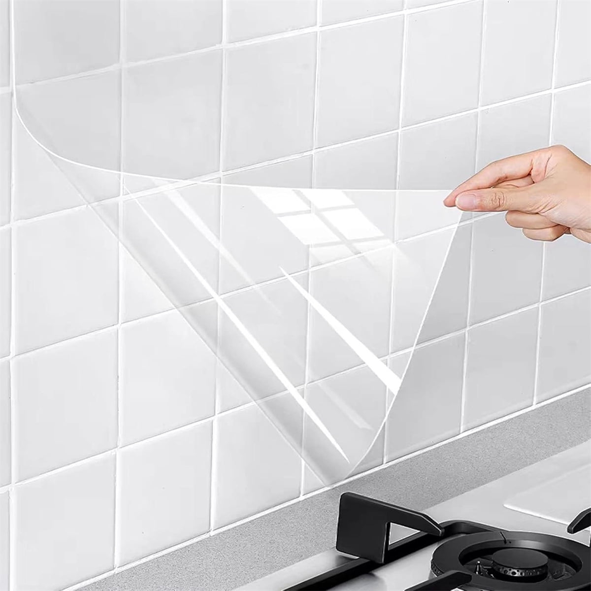 Wall Protective Film,Self-Adhesive Contact Paper,Removable Walls Covering,Heat-Resistant Clear Shelf Liner Backsplash for Home
