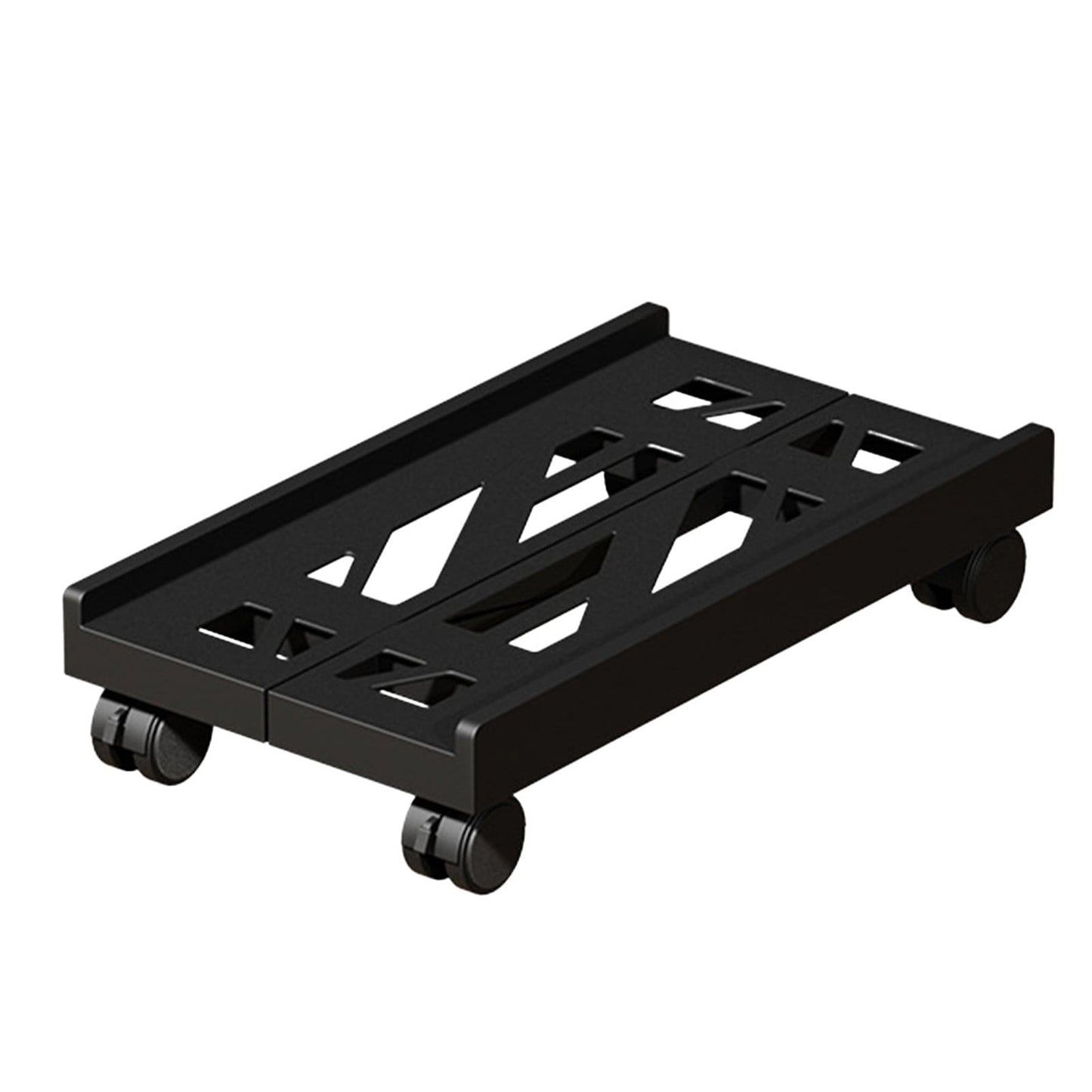 Adjustable Mobile CPU Stand, Ventilated Computer Tower Stand with 4 Caster Wheels, for PC Tower, Under Desk CPU Holder, PC Floor Cart Computer Riser for Gamers Black
