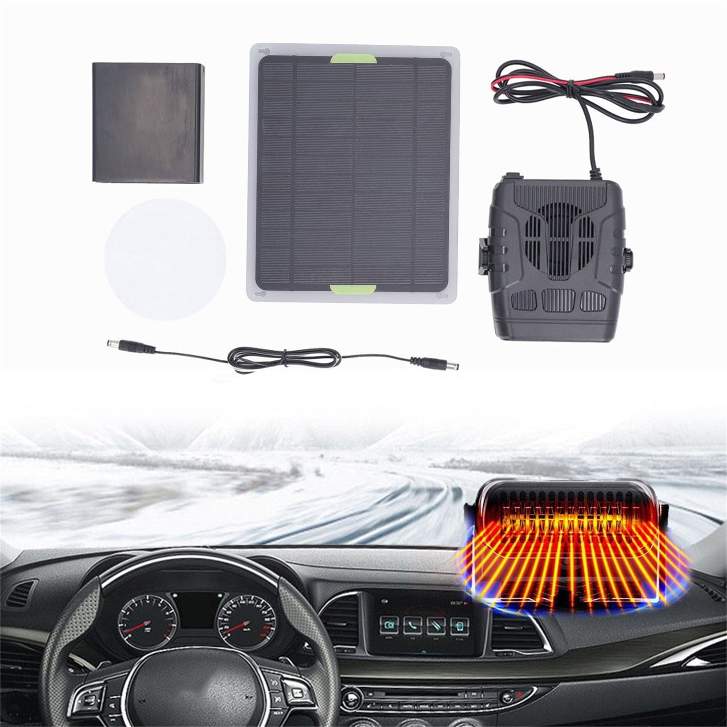 Solar Powered Heater, Winter Chicken Coop Heater, Solar Greenhouse Heater with Overheat Protection, for Drying Heating Warm Wind Gear As shown