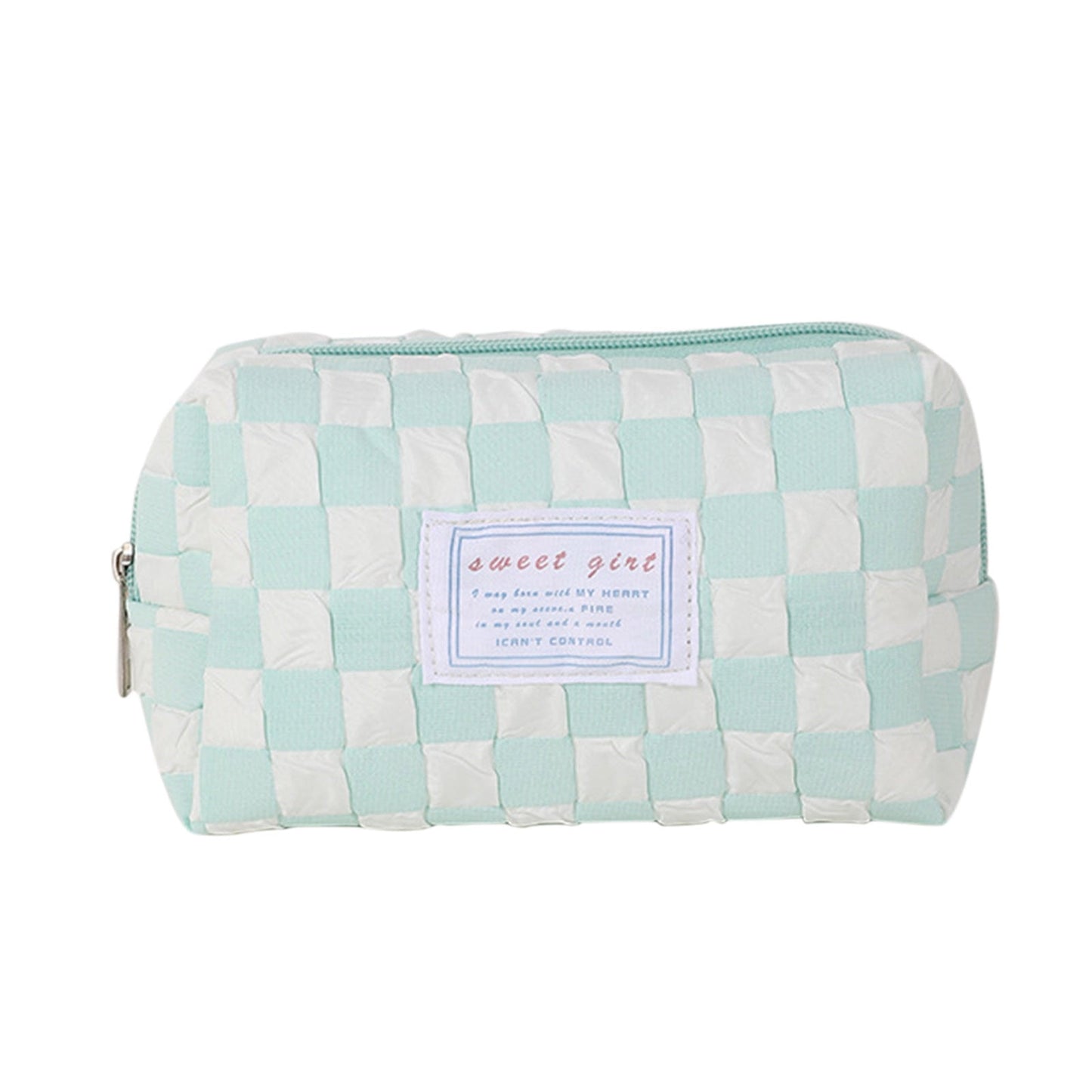 Small Cosmetic Bag, Cute Makeup Bag, Checkerboard Frame Pencil Bag, Pencil Case, Aesthetic Make Up Bag, Large Capacity Stationery Box, Purse Cosmetic Bag for Purse D