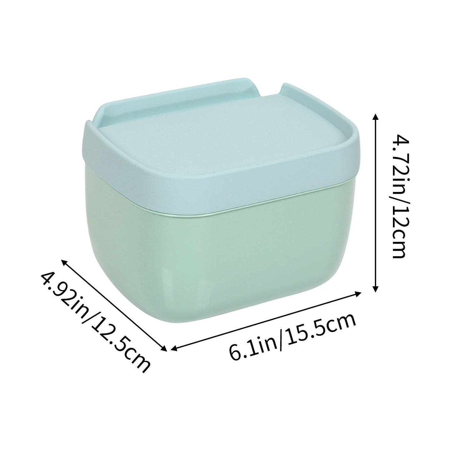 Plastic Tissue Box, Multi-Functional Tissue Box Holder, Plastic Paper Towel Box, Wall Mounted Tissue Box Cover Holder, Toilet Tissue Storage Box, for Bathroom Refillable Blue