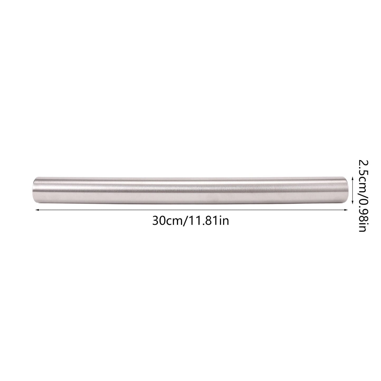 Rolling Pin, Baking Dough Roller, Rolling Pin, Stainless Steel Rolling Pin, Dough Rollers, for Baking Kitchen Utensils, for Dumpling, Tortilla, Pizza, Pie, Bread, Pastry Silver,L