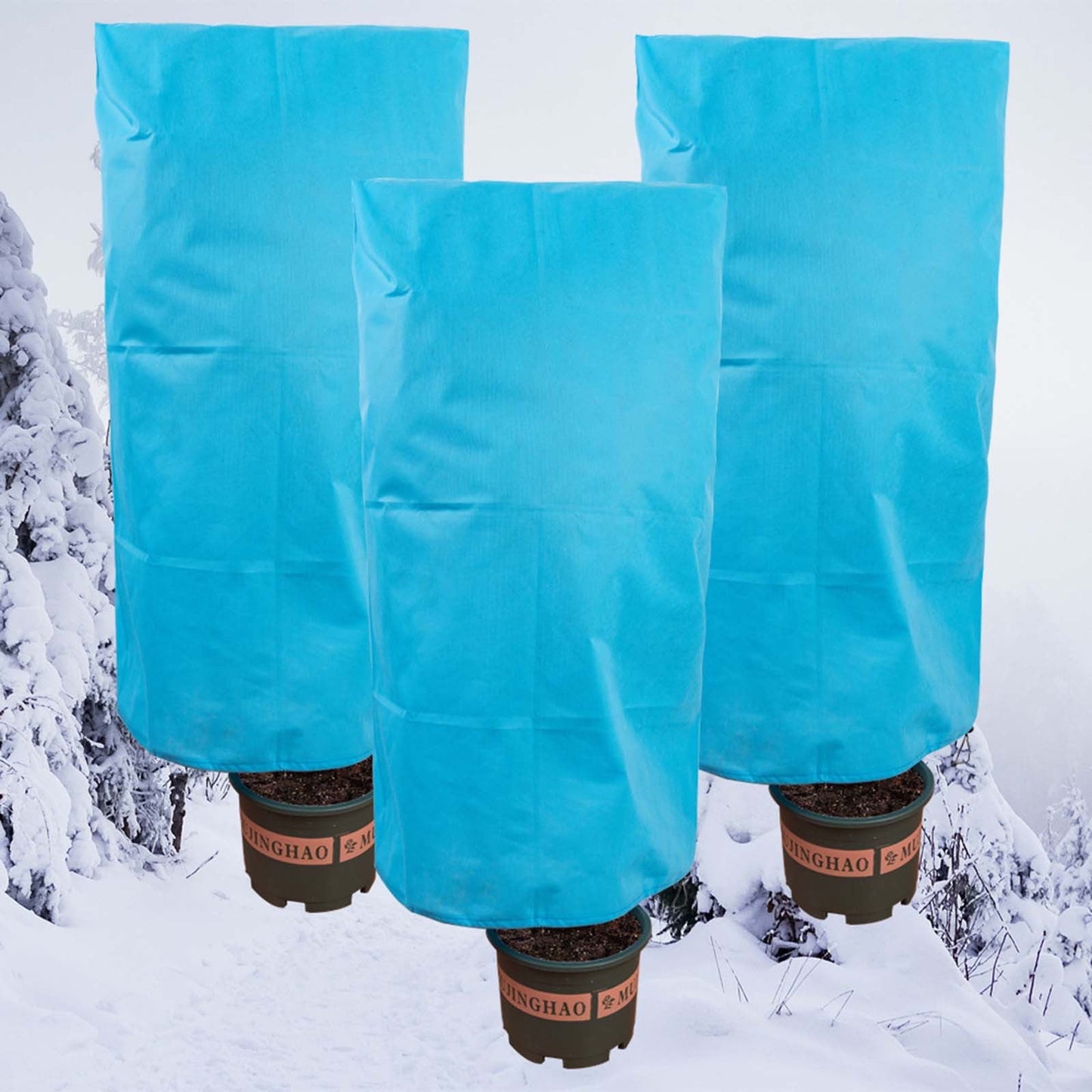 Plants Covers Freeze Protection, Frost Blankets with Drawstring, Winter Plants Protection Covers for Outdoor Plants Potted Shrubs M
