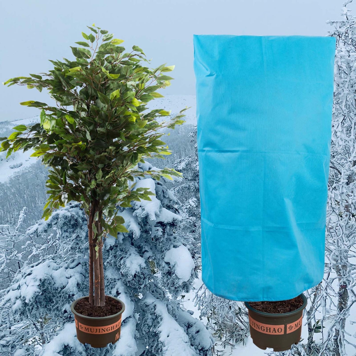 Plants Covers Freeze Protection, Frost Blankets with Drawstring, Winter Plants Protection Covers for Outdoor Plants Potted Shrubs X