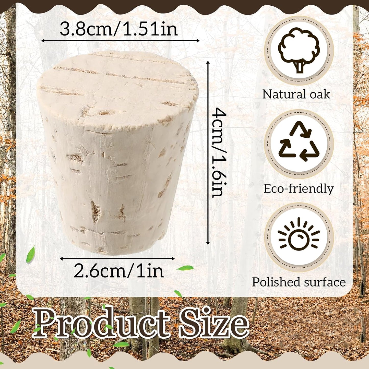 Tutuviw 2 Pcs Carboy Cork Stopper Glass Carboy Cap for 1, 3, 5, 6 Gallon Glass Water Jug 1 x 1.5 x 1.6 Inches Soft Cork Plug Wood Tapered Fermentation Cap Cork Stoppers