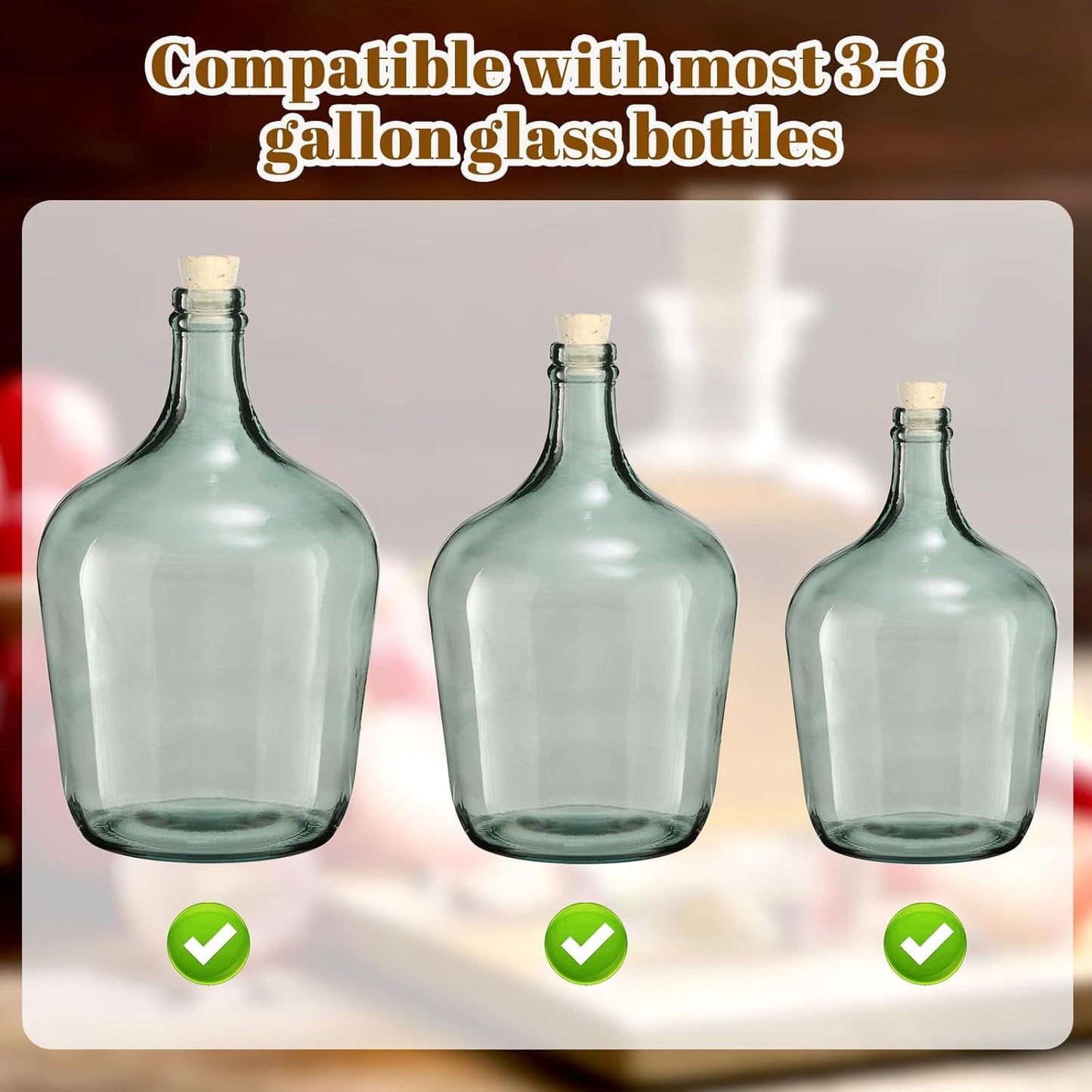 Tutuviw 2 Pcs Carboy Cork Stopper Glass Carboy Cap for 1, 3, 5, 6 Gallon Glass Water Jug 1 x 1.5 x 1.6 Inches Soft Cork Plug Wood Tapered Fermentation Cap Cork Stoppers