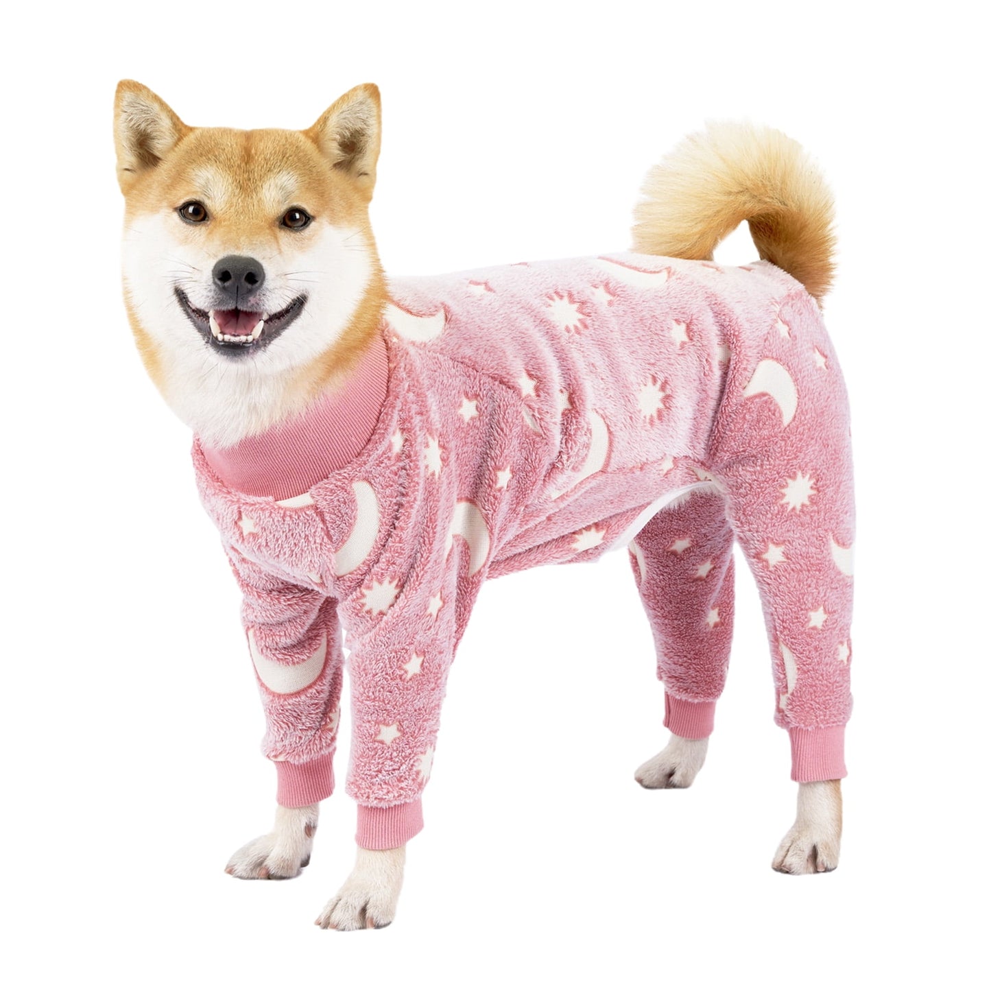 Bobasndm Turtleneck Dog Clothes Pajamas,Autumn Winter Dog Jumpsuit Coat,Winter Soft Warm Flannel Pajamas Jumpsuit for Medium Large Dog S Pink