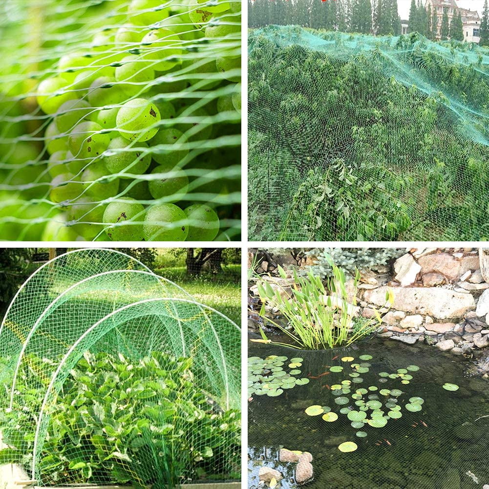 Tutuviw Bird Netting Garden Netting Pest Barrier,Cicada Netting for Garden Against Birds, Deer,Squirrels(13 x 19.8ft Green)