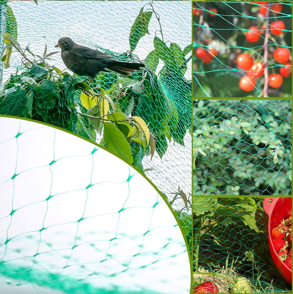 Tutuviw Bird Netting Garden Netting Pest Barrier,Cicada Netting for Garden Against Birds, Deer,Squirrels(13 x 19.8ft Green)