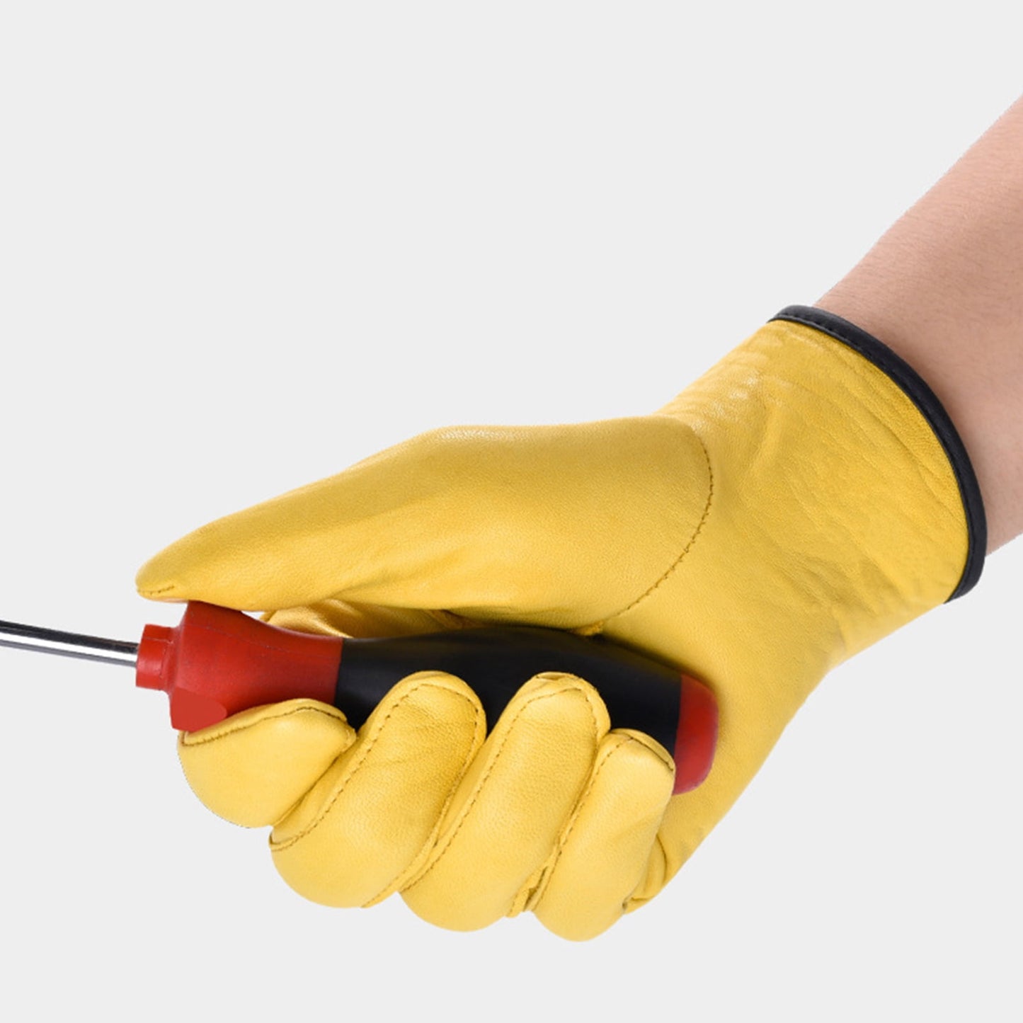 RABBITH Upgrade Leather Working Gloves Work Gardening Gloves Thorn Proof Garden Building Heavy Duty Utility Gripper Men Women M