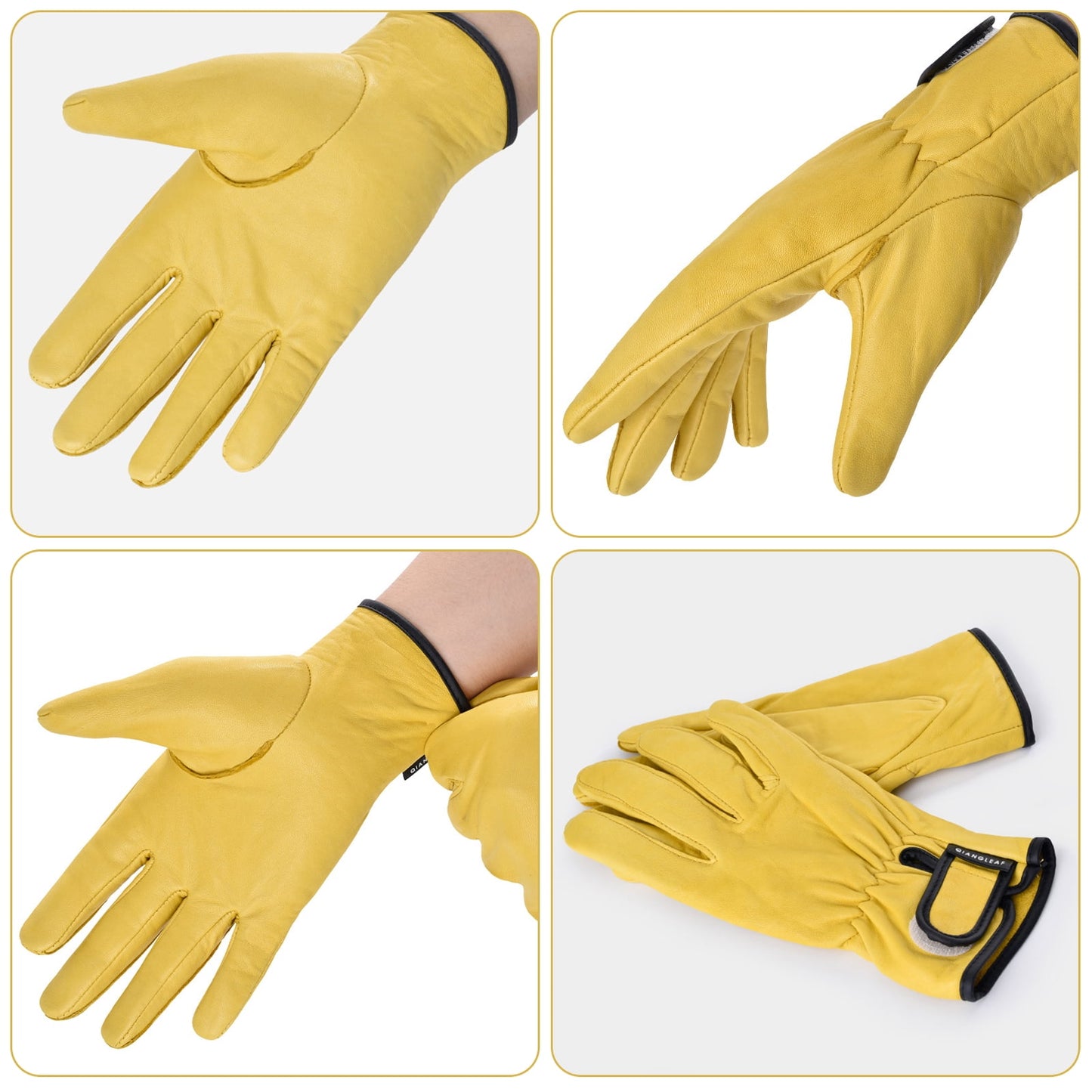 RABBITH Upgrade Leather Working Gloves Work Gardening Gloves Thorn Proof Garden Building Heavy Duty Utility Gripper Men Women L