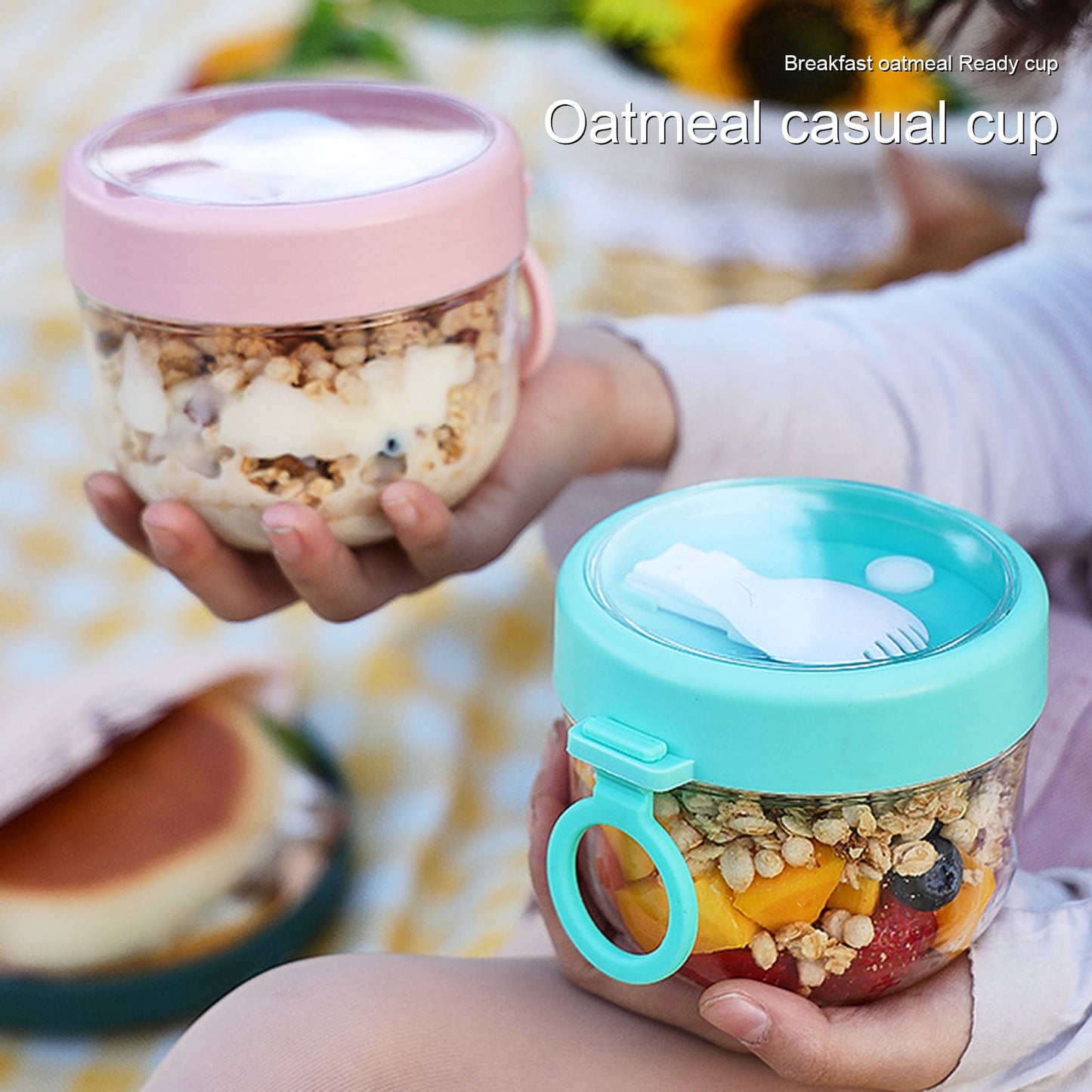 BOBASNDM Polycarbonate White PC Leakproof Yogurt Container Pink