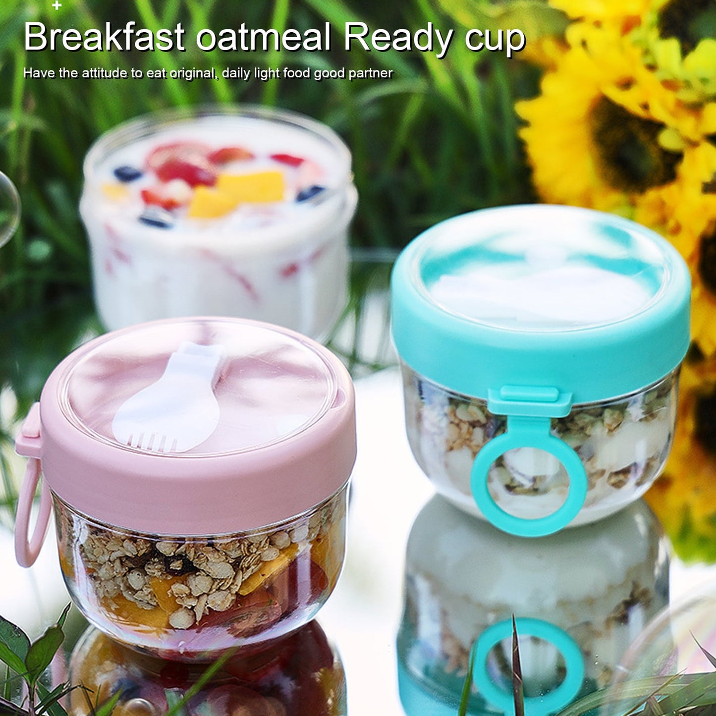 BOBASNDM Polycarbonate White PC Leakproof Yogurt Container Pink
