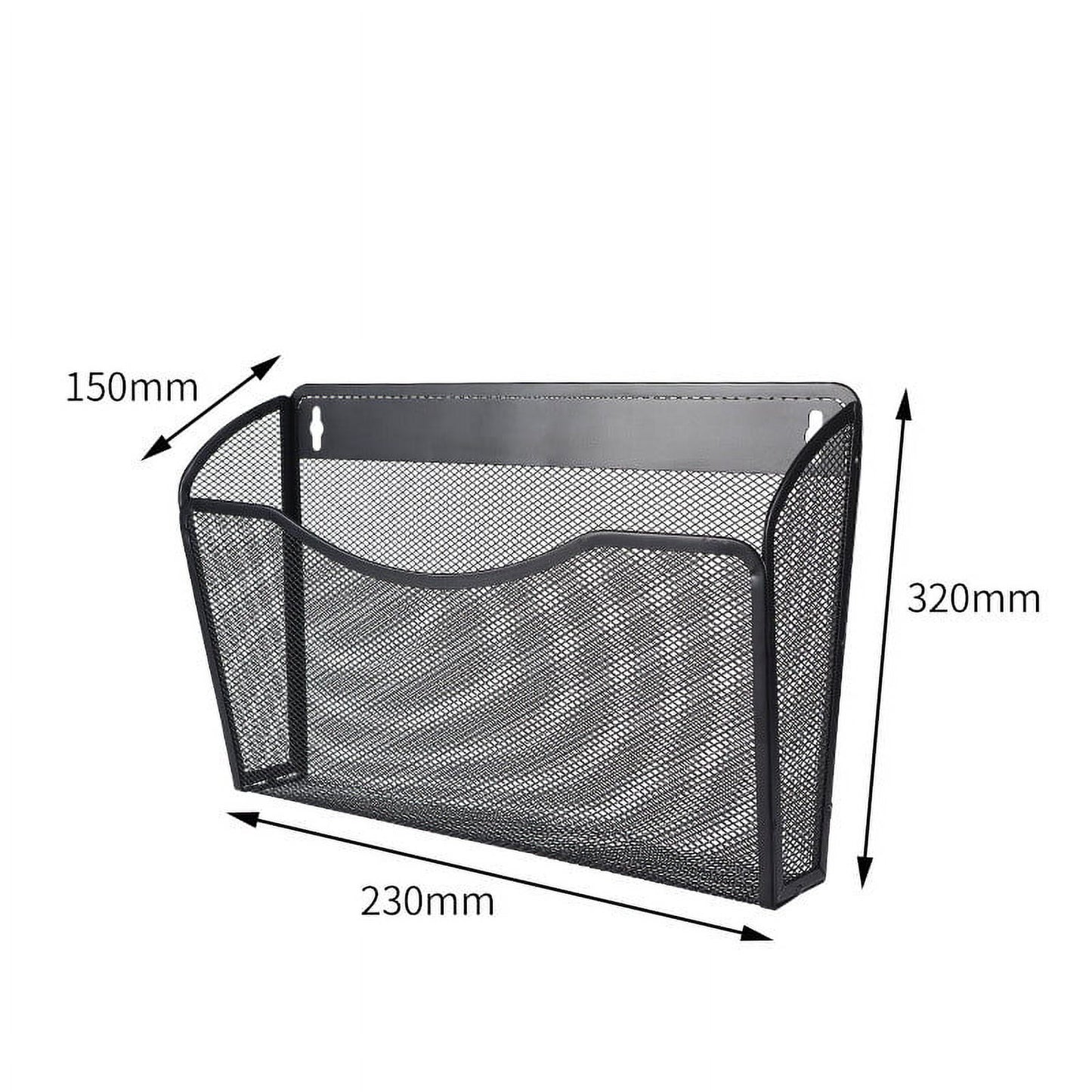 Tutuviw Wall Mount File Organizer Metal Letter Size Black