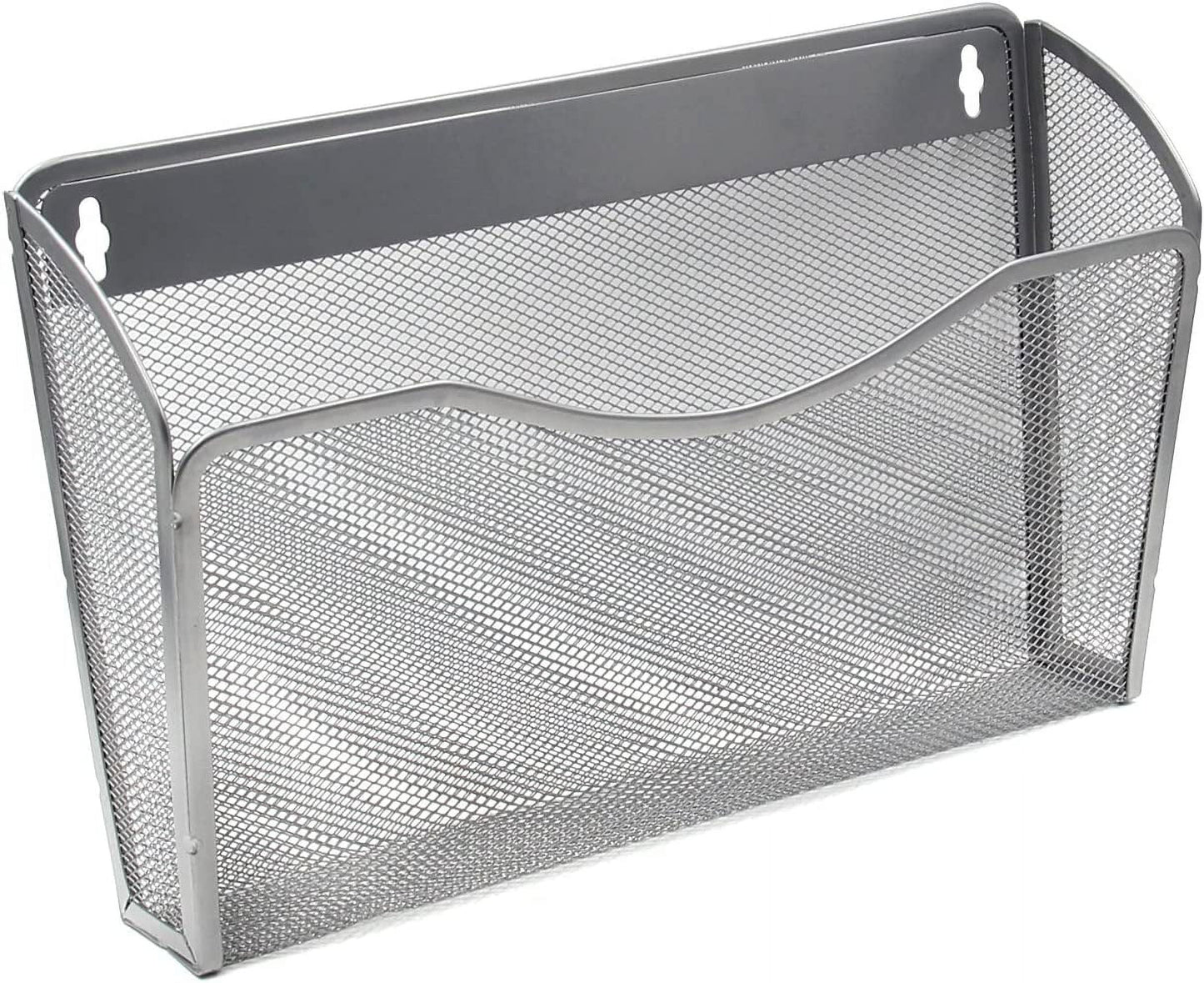 Tutuviw Wall Mount File Organizer Metal Letter Size, Black Silver