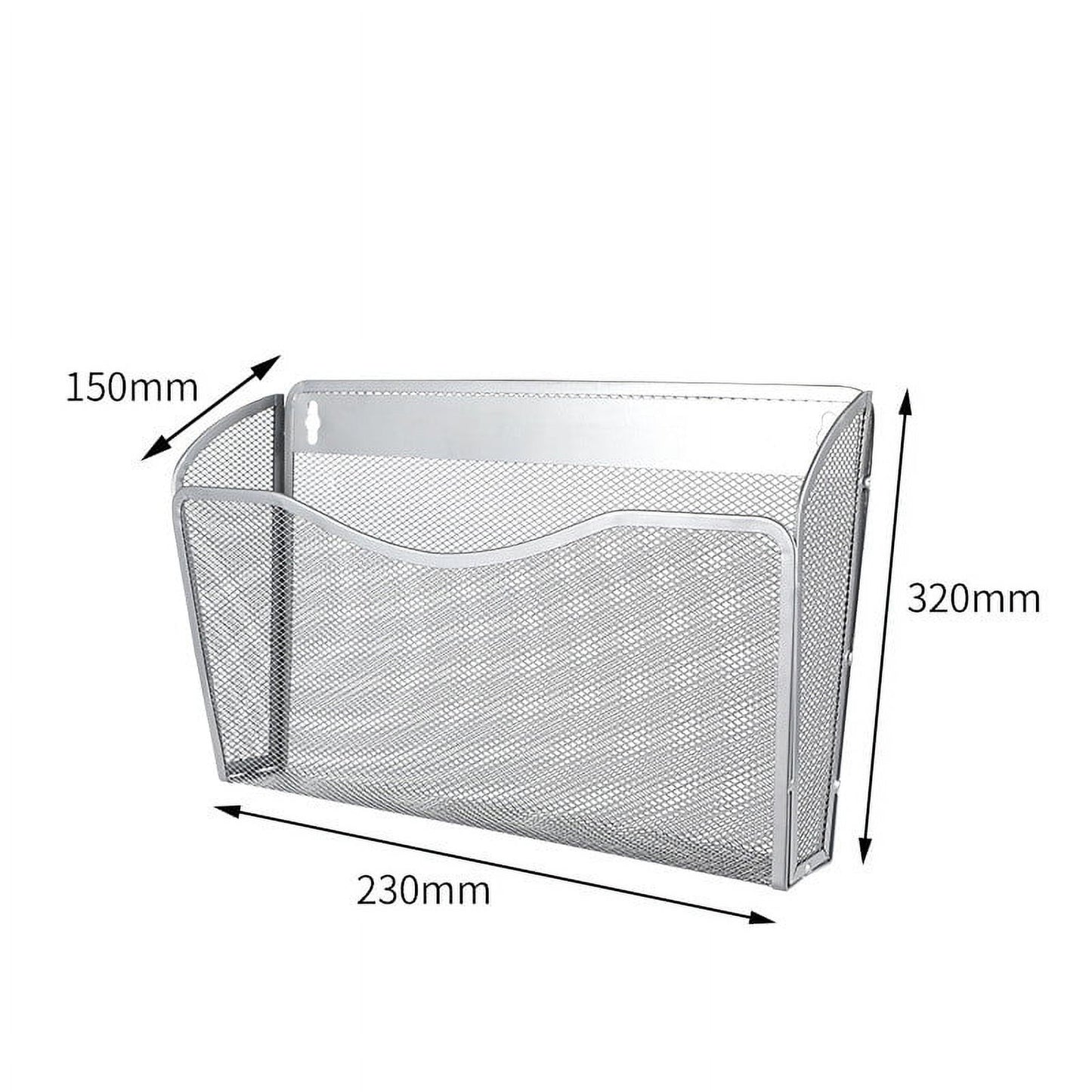 Tutuviw Wall Mount File Organizer Metal Letter Size, Black Silver