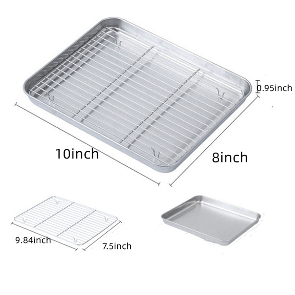 Baking Sheet With Cooling Rack, Half Sheet Pan With Wire Rack Set, Oven Baking Tray and Rack Set,15.75x11.8inch,Non Toxic & Easy Clean,Heavy Duty 10"